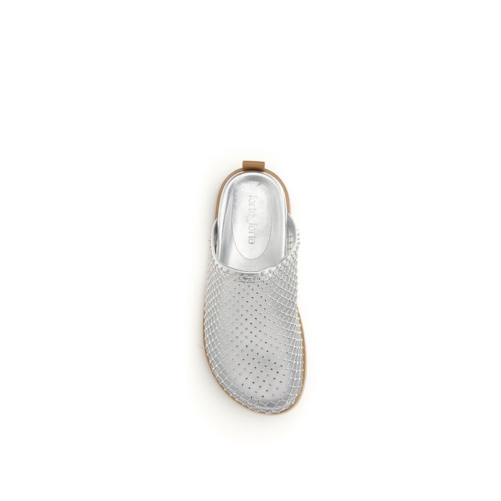 Silver Calf Leather Bos Taurus Mules