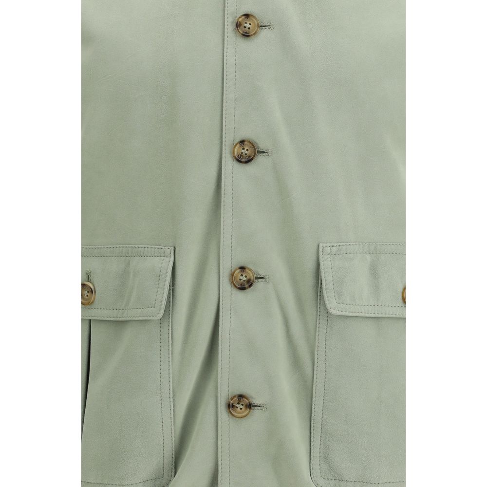 Bicolor Calf Leather Bos Taurus Shell Jacket