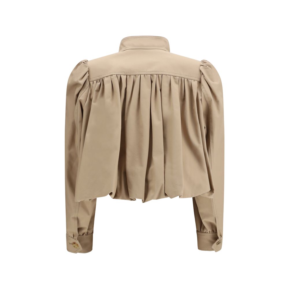 Beige Cotton Jackets And Coat