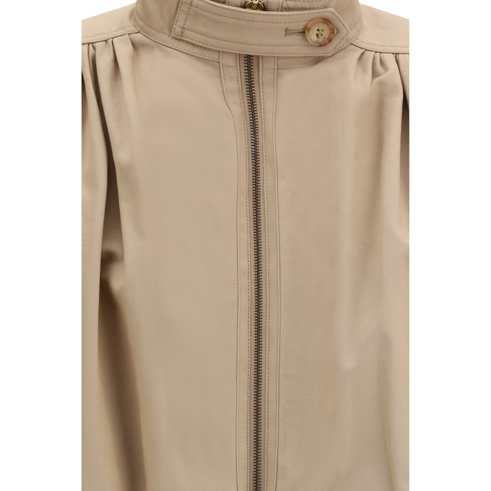 Beige Cotton Jackets And Coat
