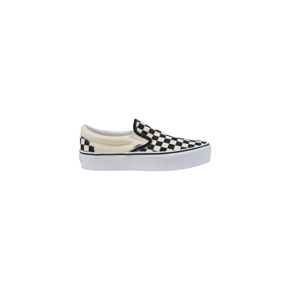 White Fabric Platform Sneakers