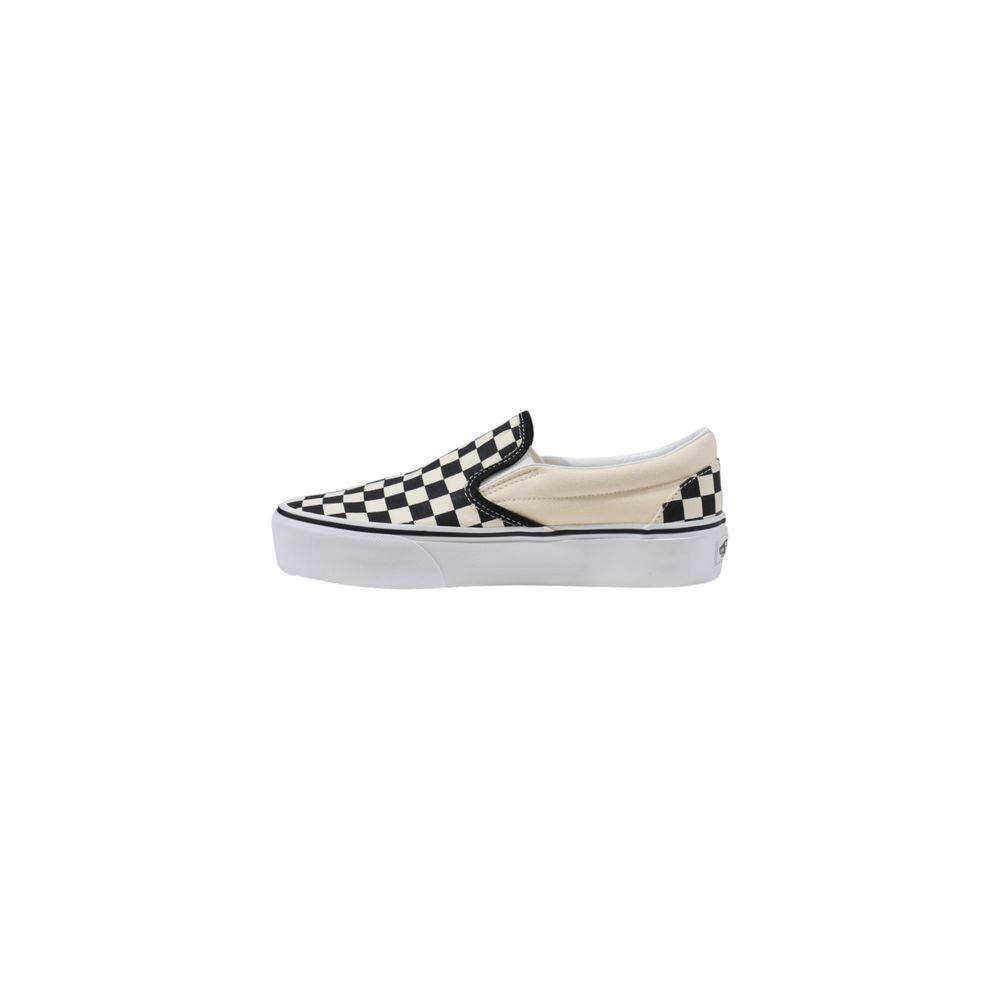 White Fabric Platform Sneakers