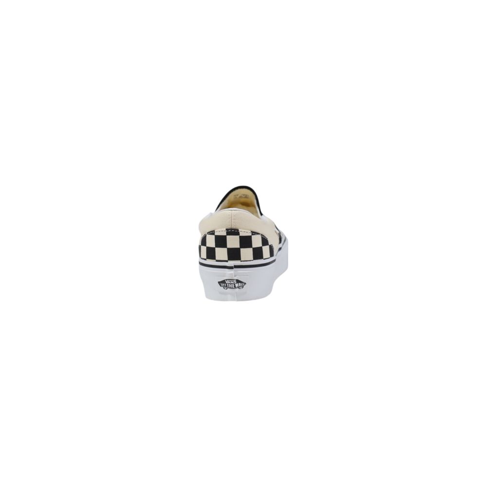 White Fabric Platform Sneakers