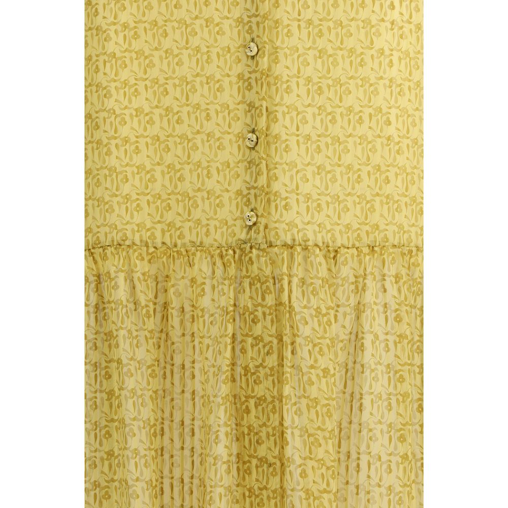 Bicolor Silk Long Skirt