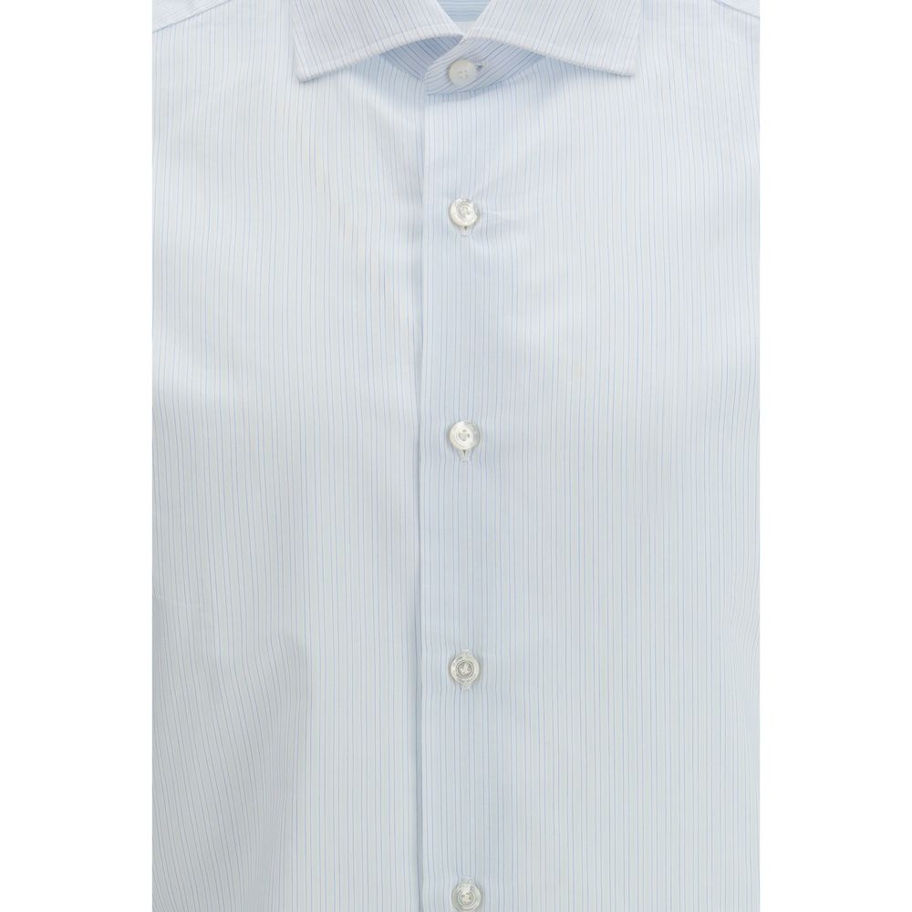 Blue Cotton Pattern Shirt