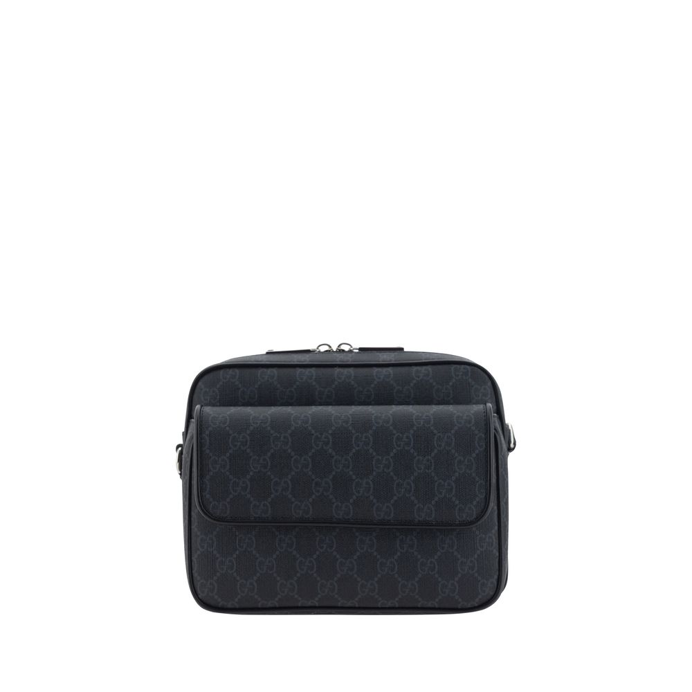 Gray Polyester Shoulder Bag