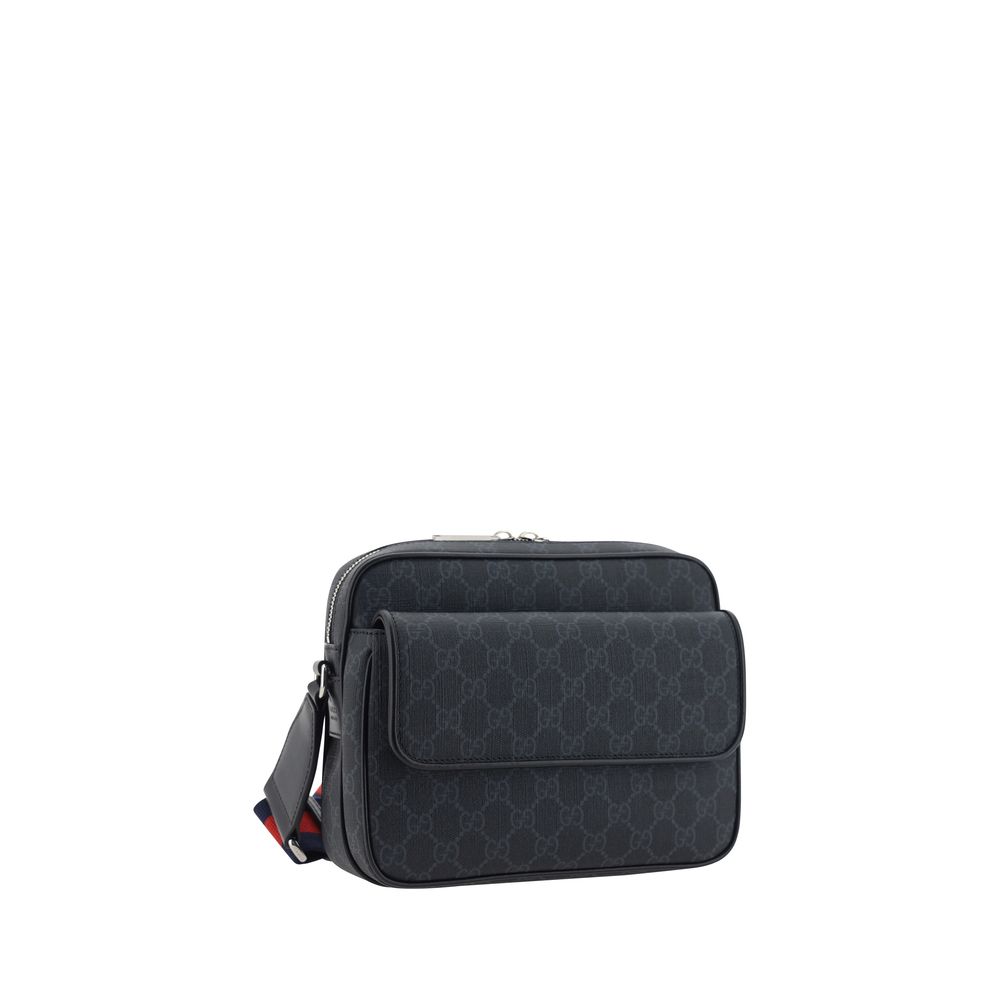 Gray Polyester Shoulder Bag