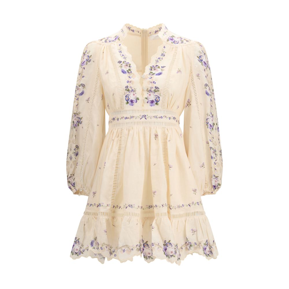 Beige Linen Casual Dress