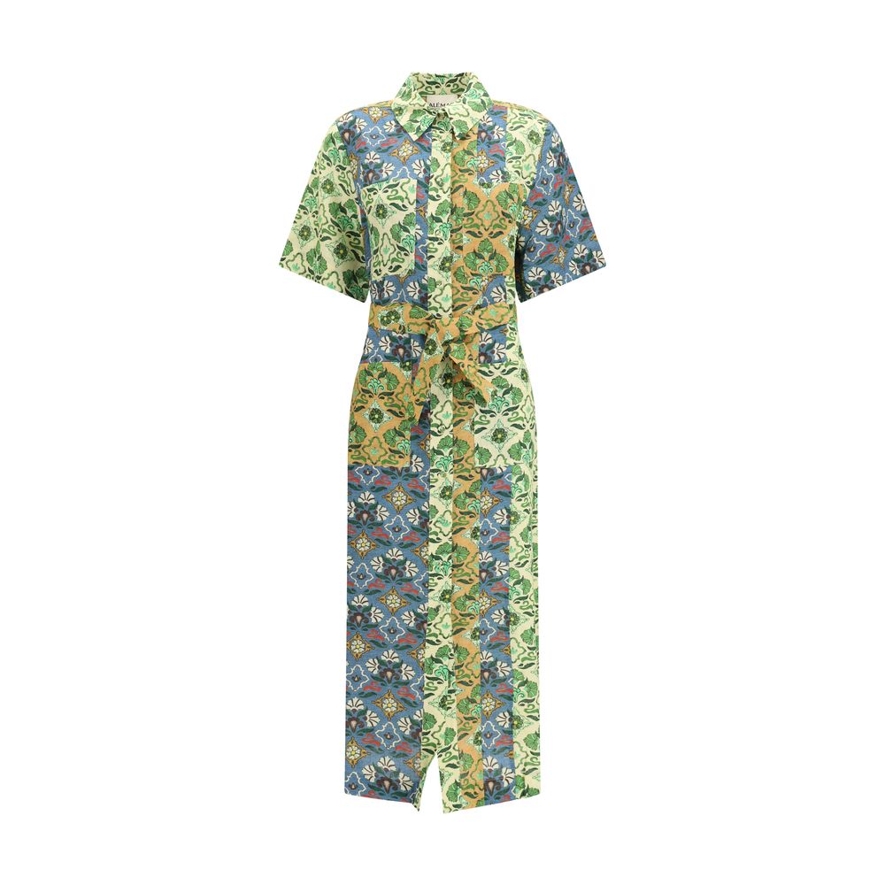 Multicolor Linen Casual Dress