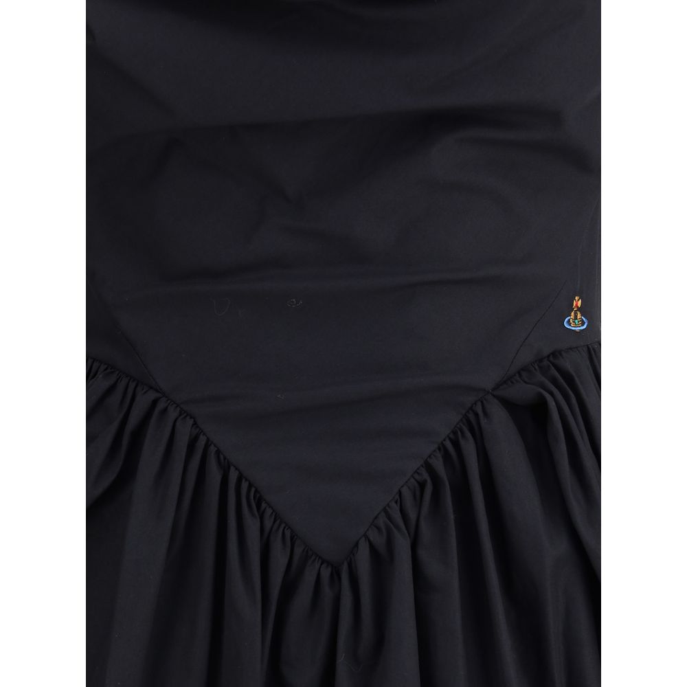 Black Cotton Casual Dress
