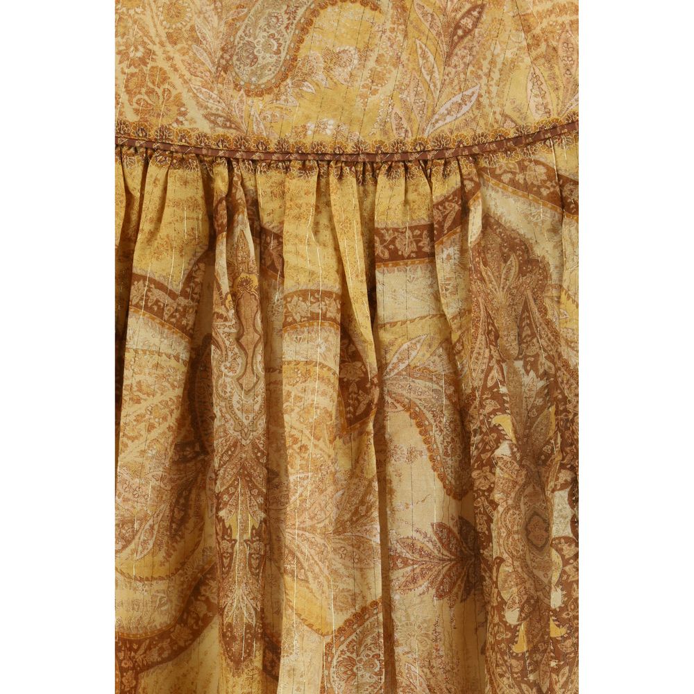 Bicolor Cotton Long Skirt