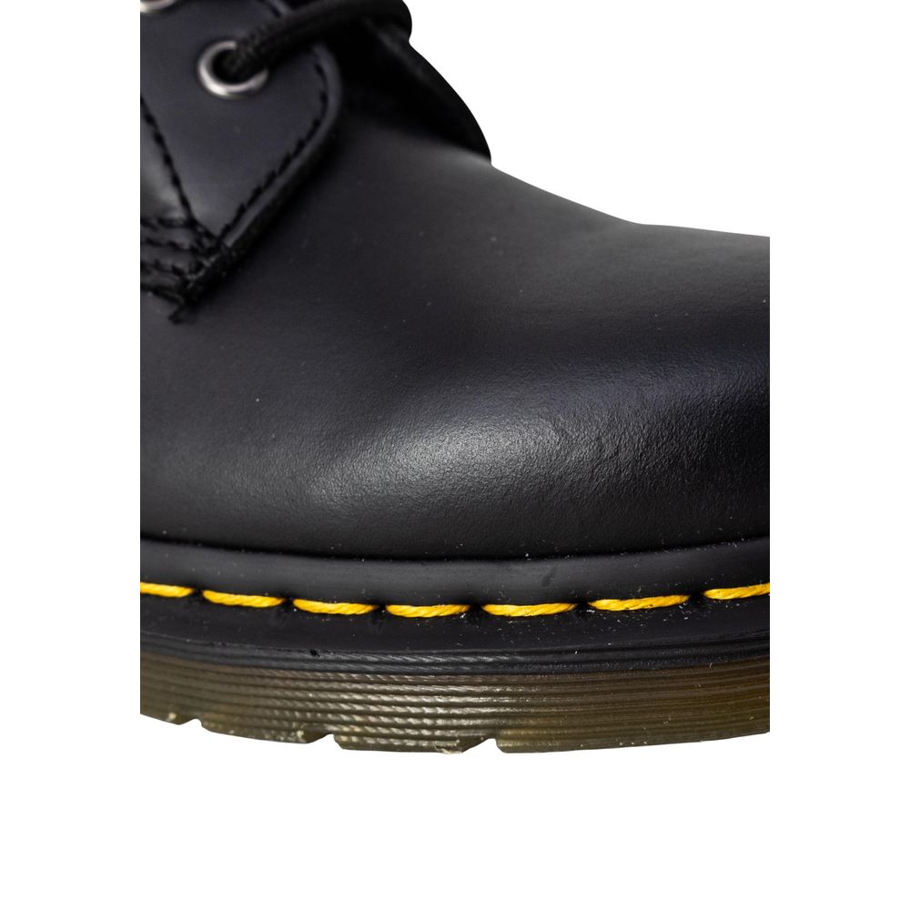 Black Leather Lace-Up Boots