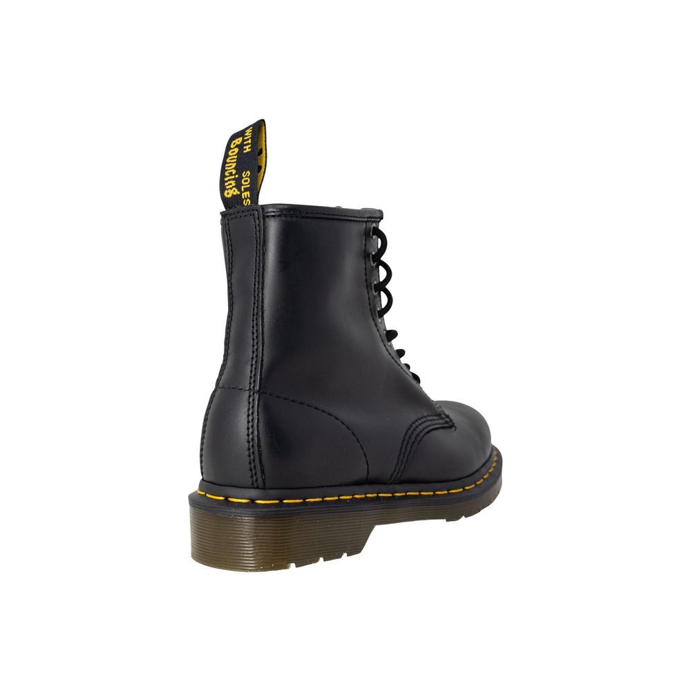 Black Leather Lace-Up Boots