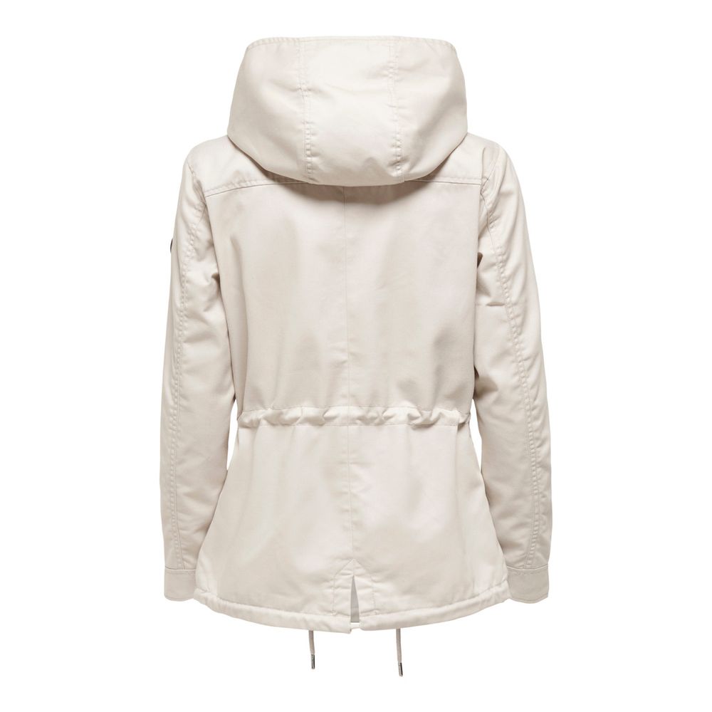 Beige Polyester Parka