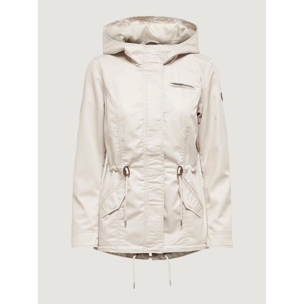 Beige Polyester Parka