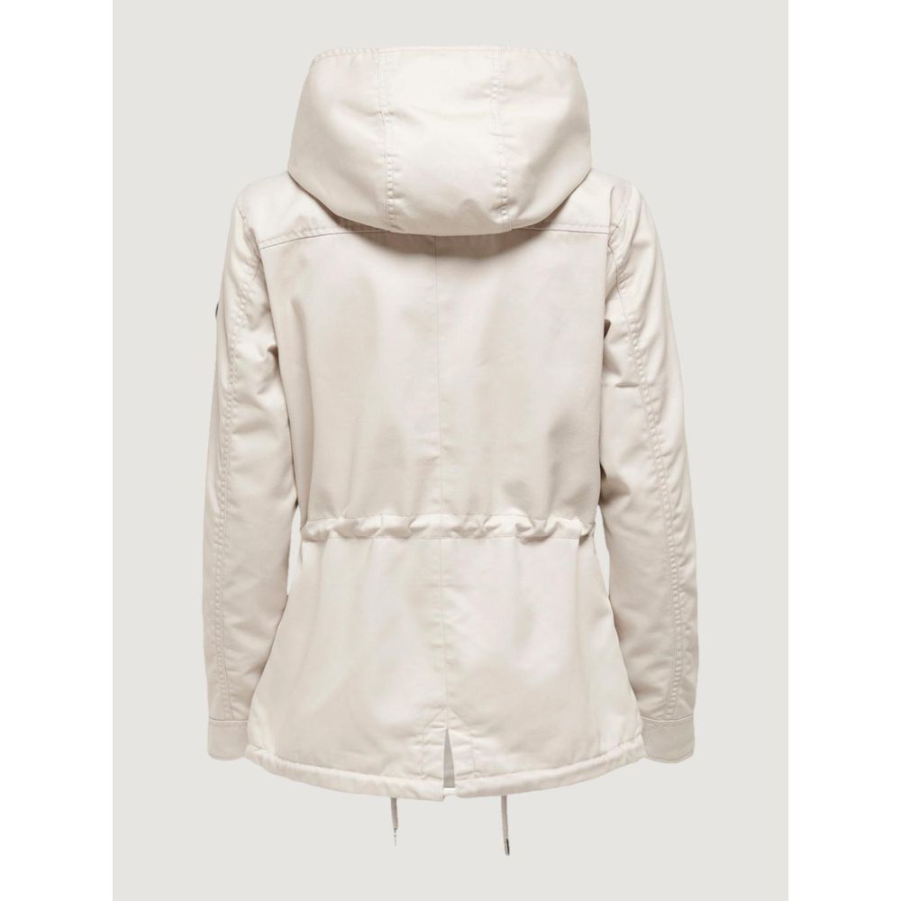 Beige Polyester Parka