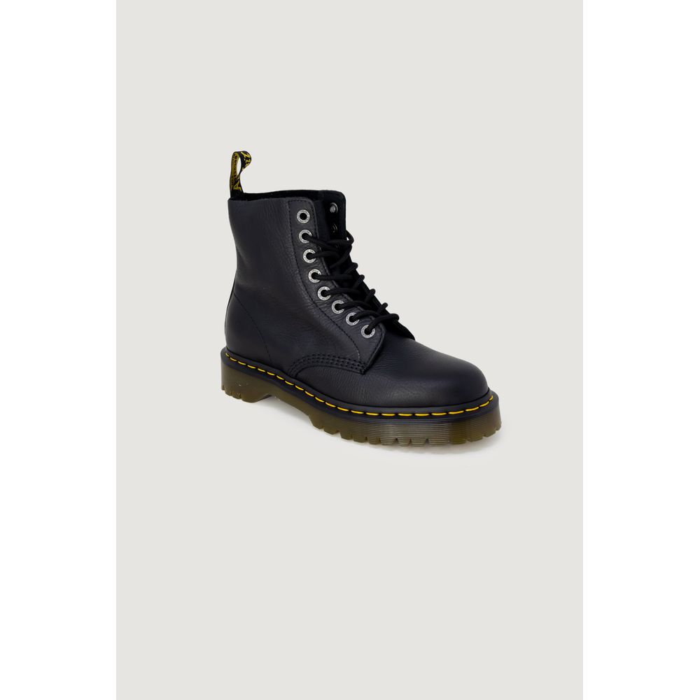 Black Leather Lace-Up Boots