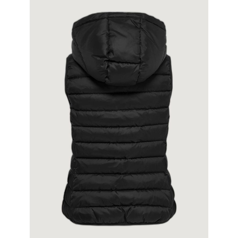 Black Polyester Sleveless Jacket
