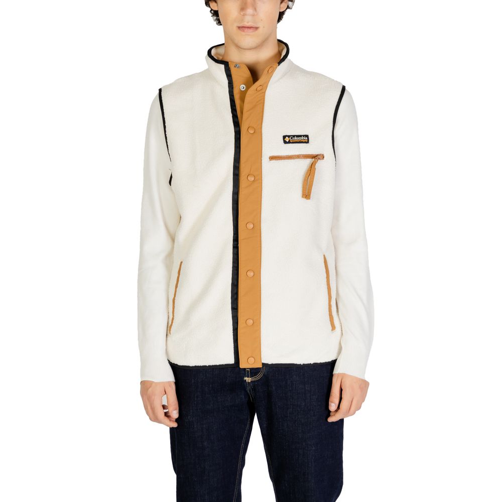 Cream Polyester Sleveless Jacket