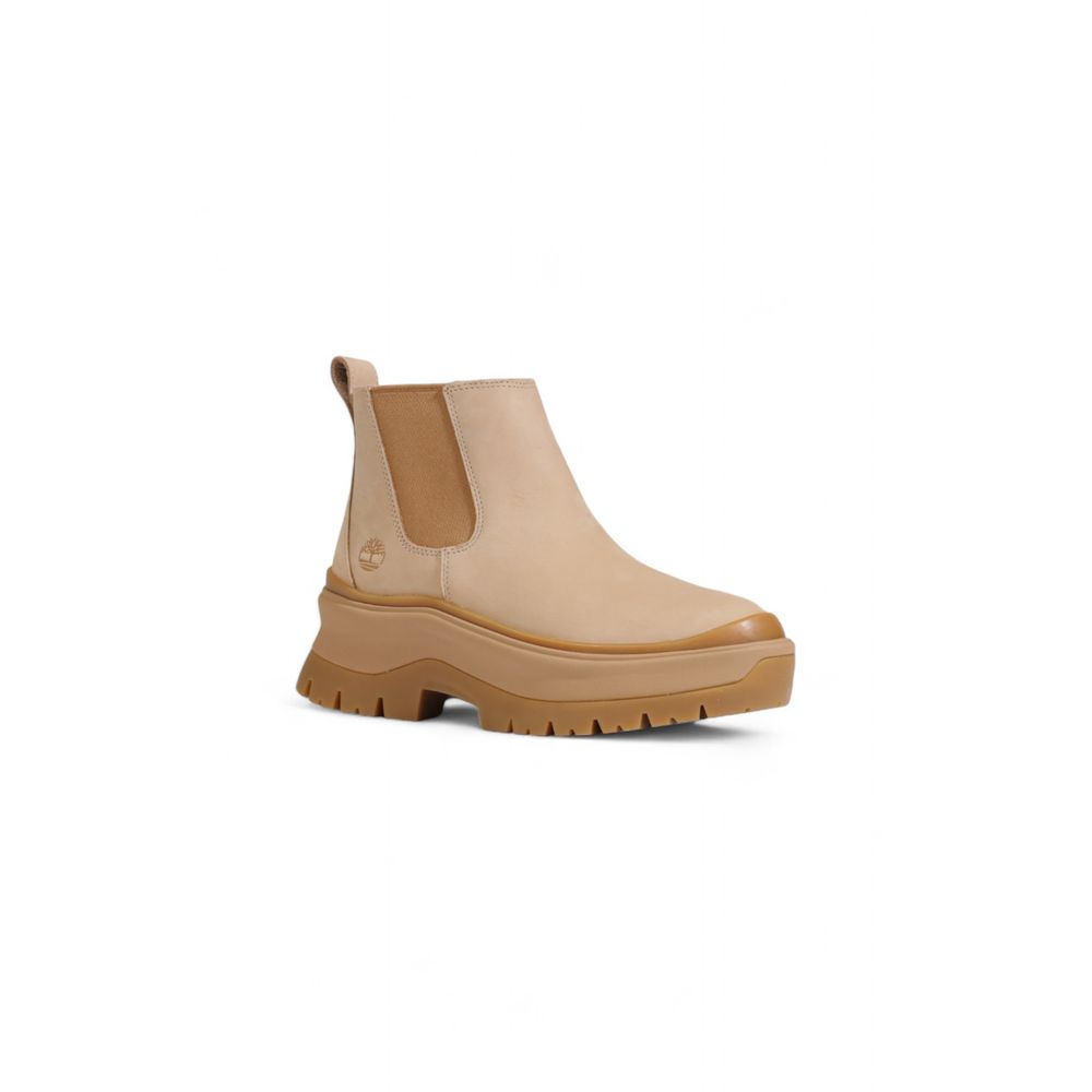 Beige Suede Leather Ankle Boots