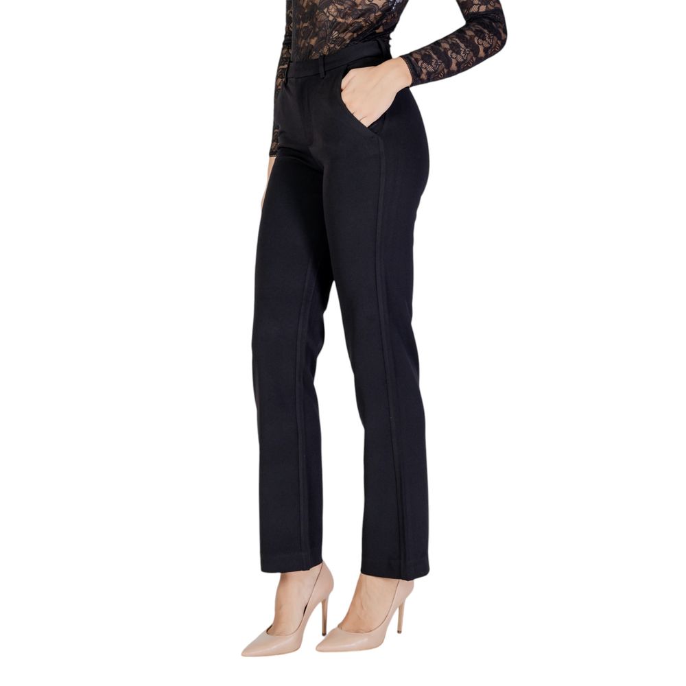Black Recycled Polyester Flared Pants