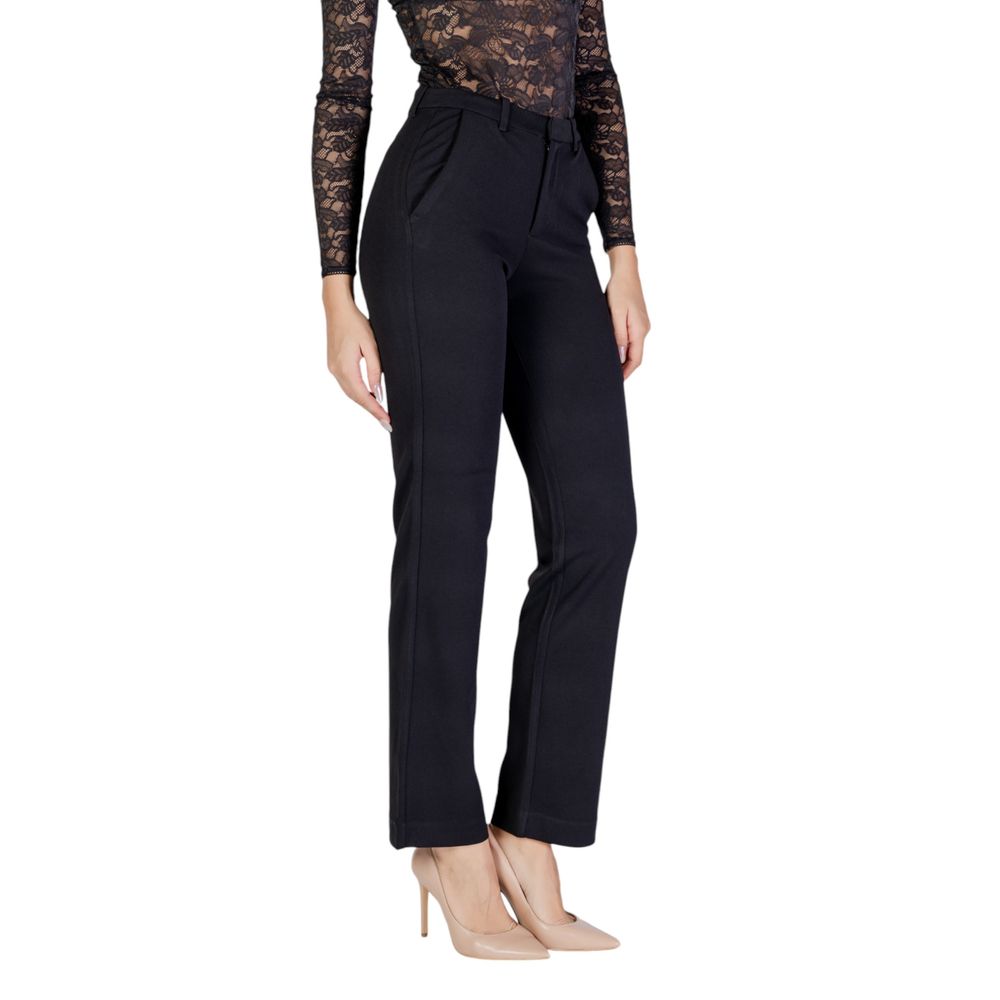 Black Recycled Polyester Flared Pants