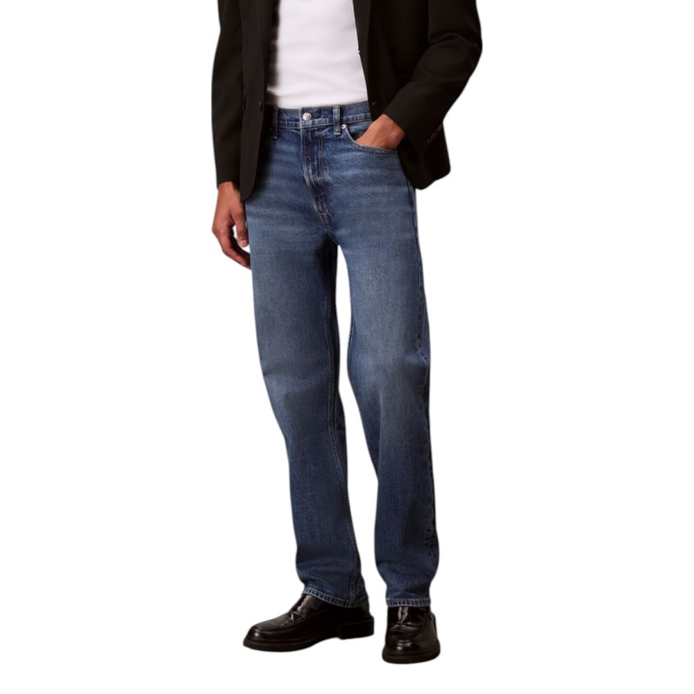 Blue Cotton Relaxed Fit Jeans
