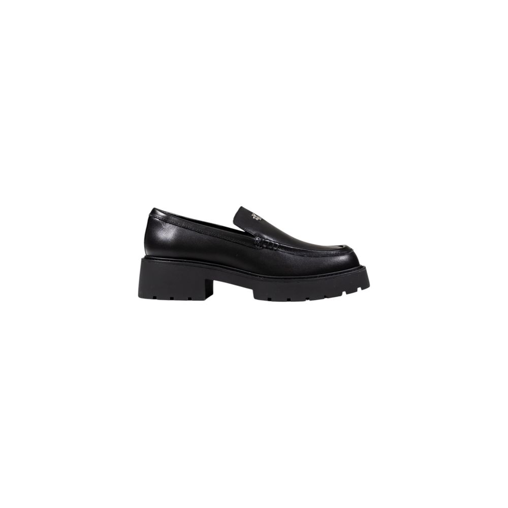 Black Leather High Heel Pumps
