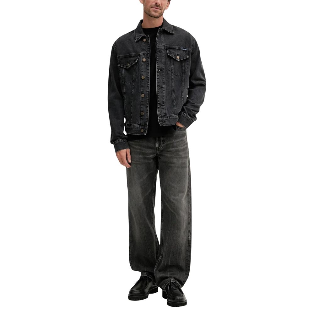 Black Cotton Relaxed Fit Jeans