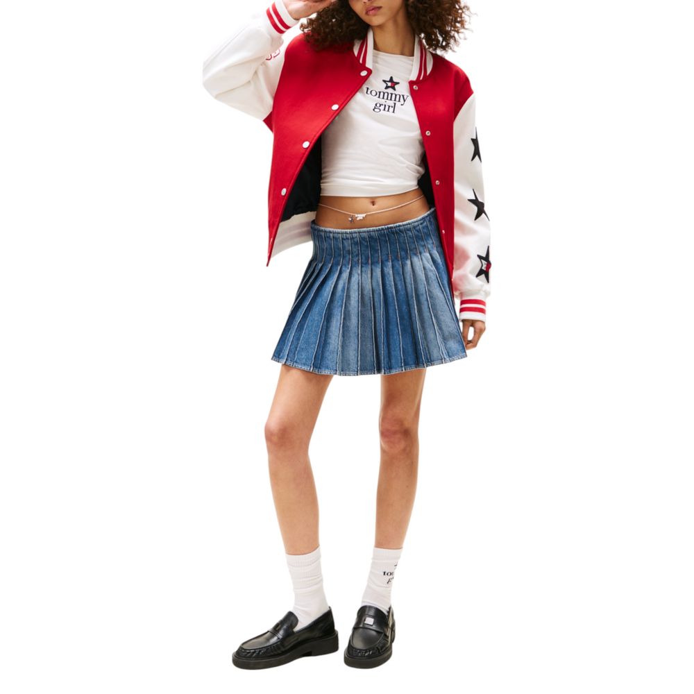 Blue Recycled Cotton Mini Skirt