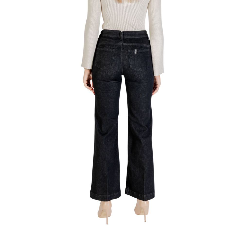 Black Cotton Bootcut Jeans