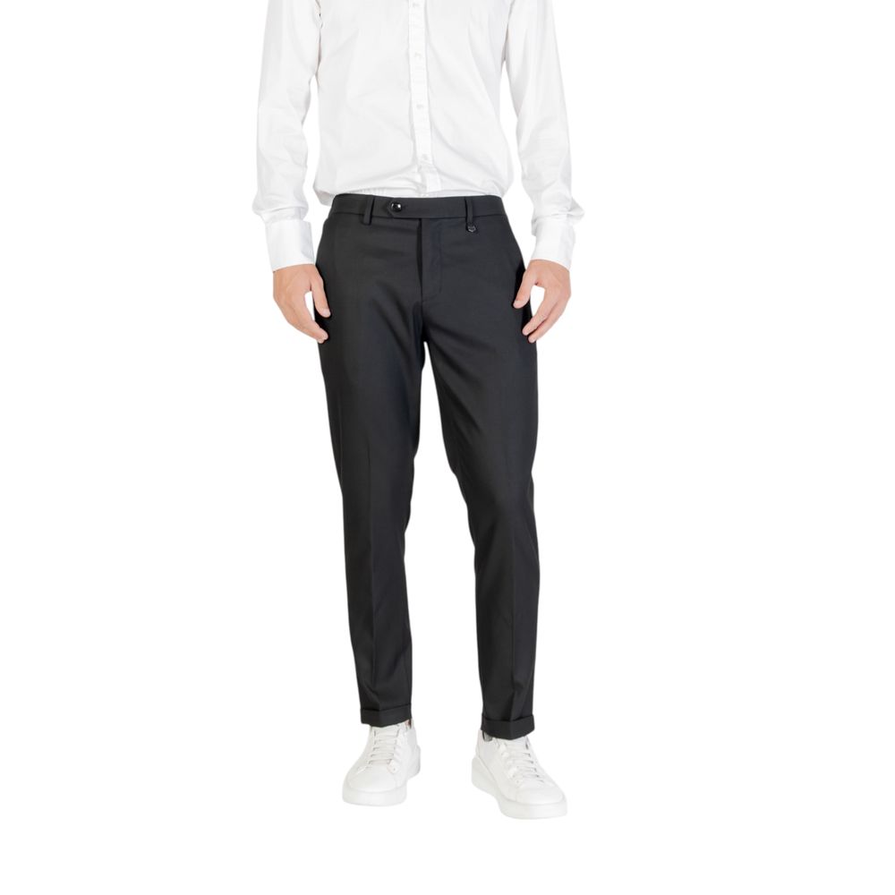 Black Polyester Skinny Pants