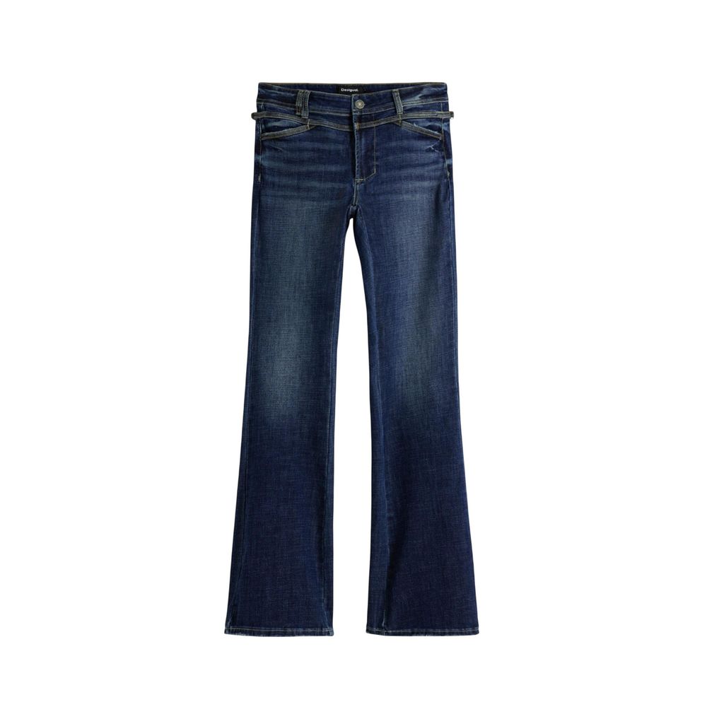 Blue Cotton Bootcut Jeans