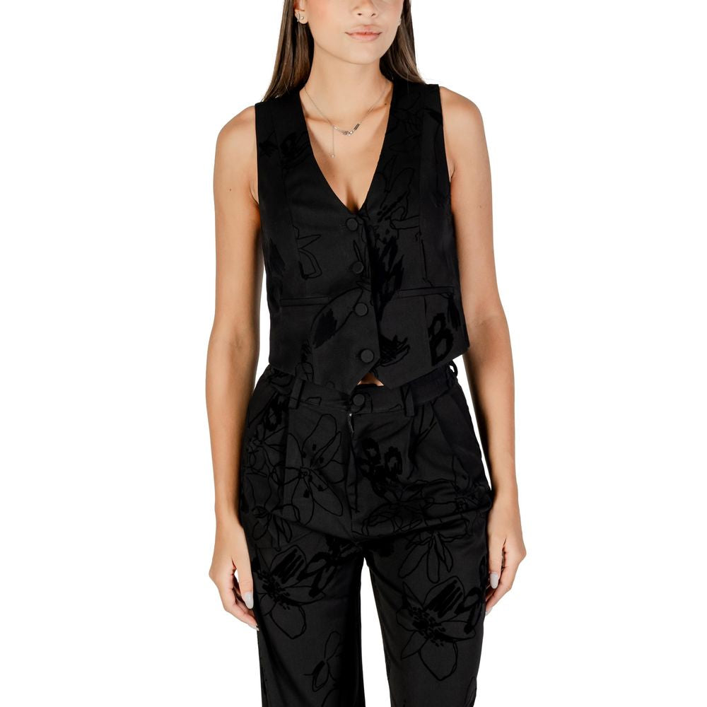 Black Polyester Waistcoat