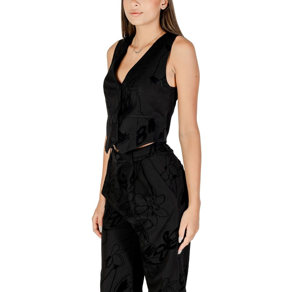Black Polyester Waistcoat