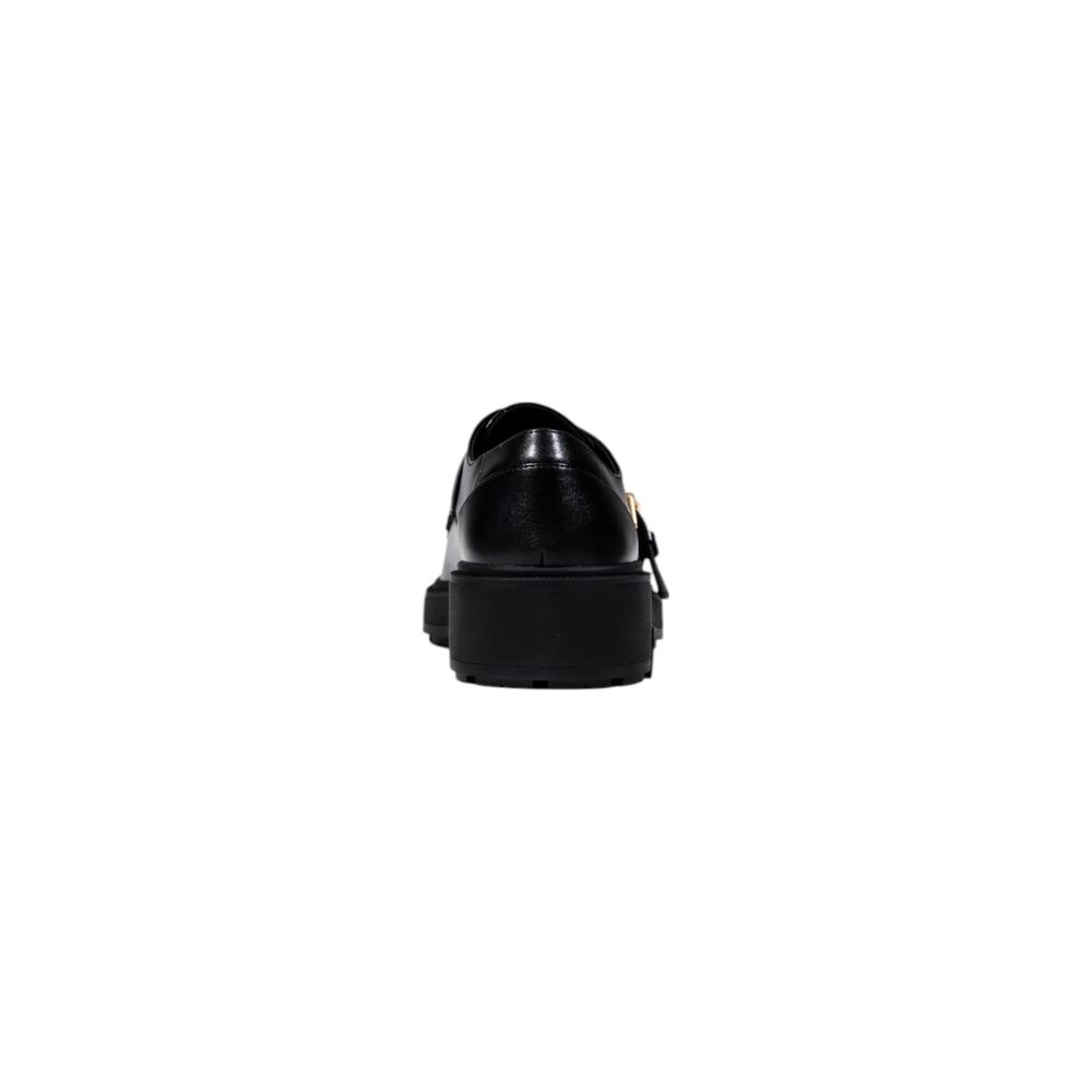 Black Artificial Leather Platform Pumps