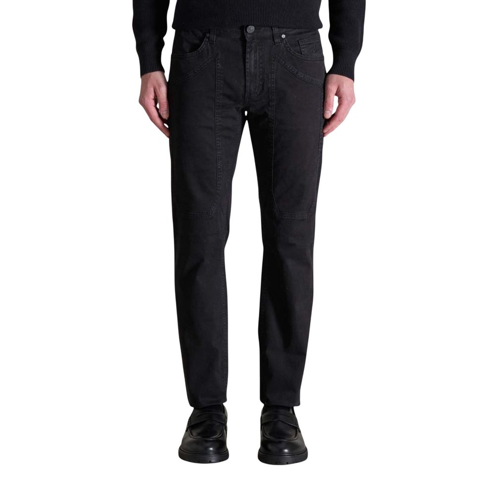 Black Cotton Skinny Pants
