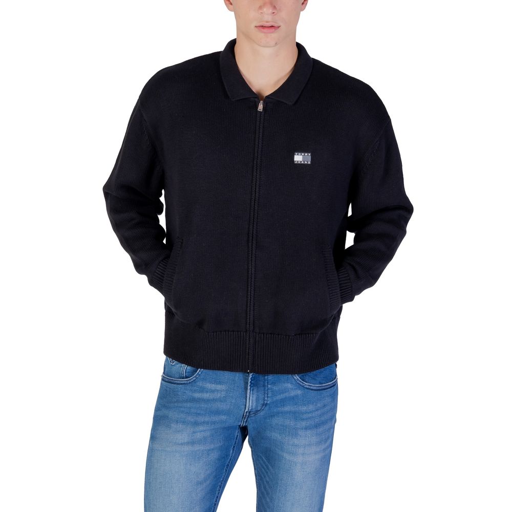Black Recycled Cotton Cardigan