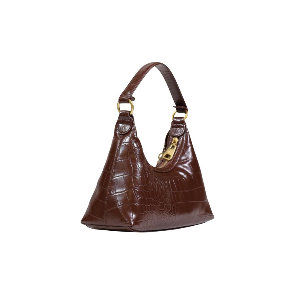Brown Polyester Handbag