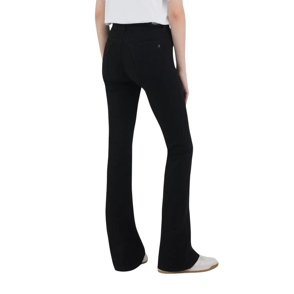 Black Cotton Bootcut Jeans