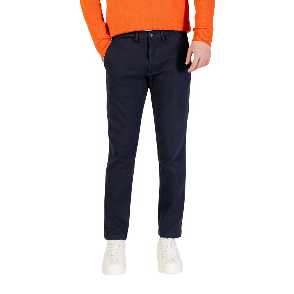 Blue Cotton Skinny Pants