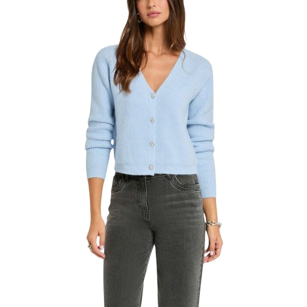 Blue Polyester Cardigan