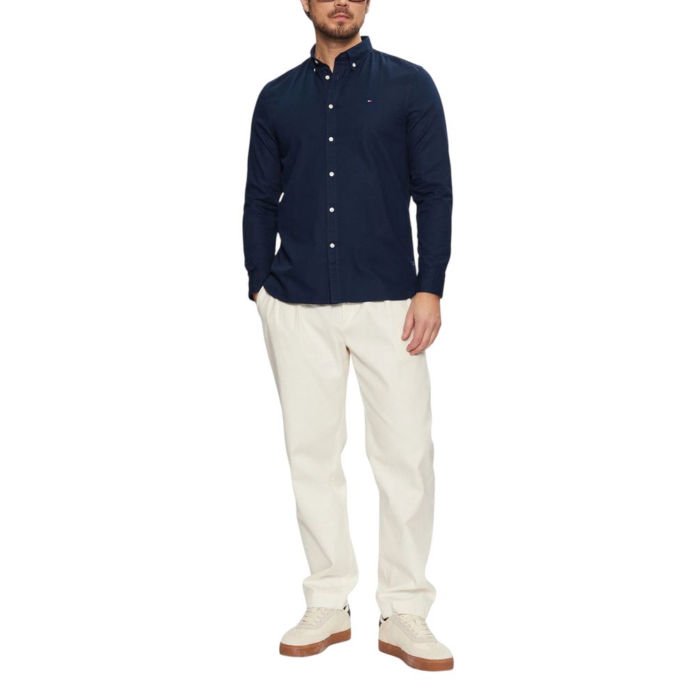Blue Recycled Cotton Dress Shirt
