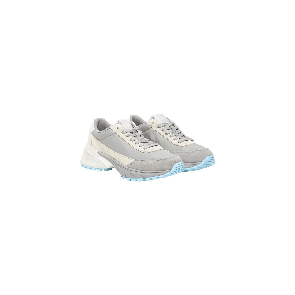 Gray Suede Leather Athletic Sneakers