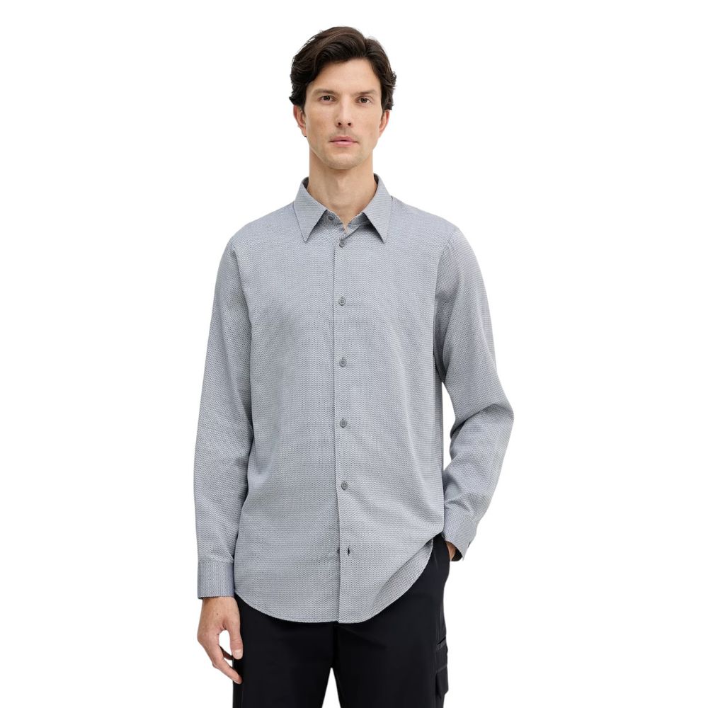 Black And White Cotton Dress Shirt