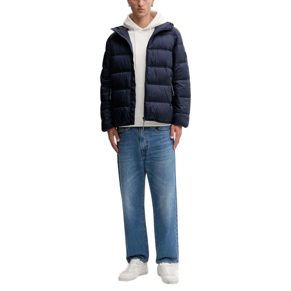Blue Polyamide Full-Length Jacket