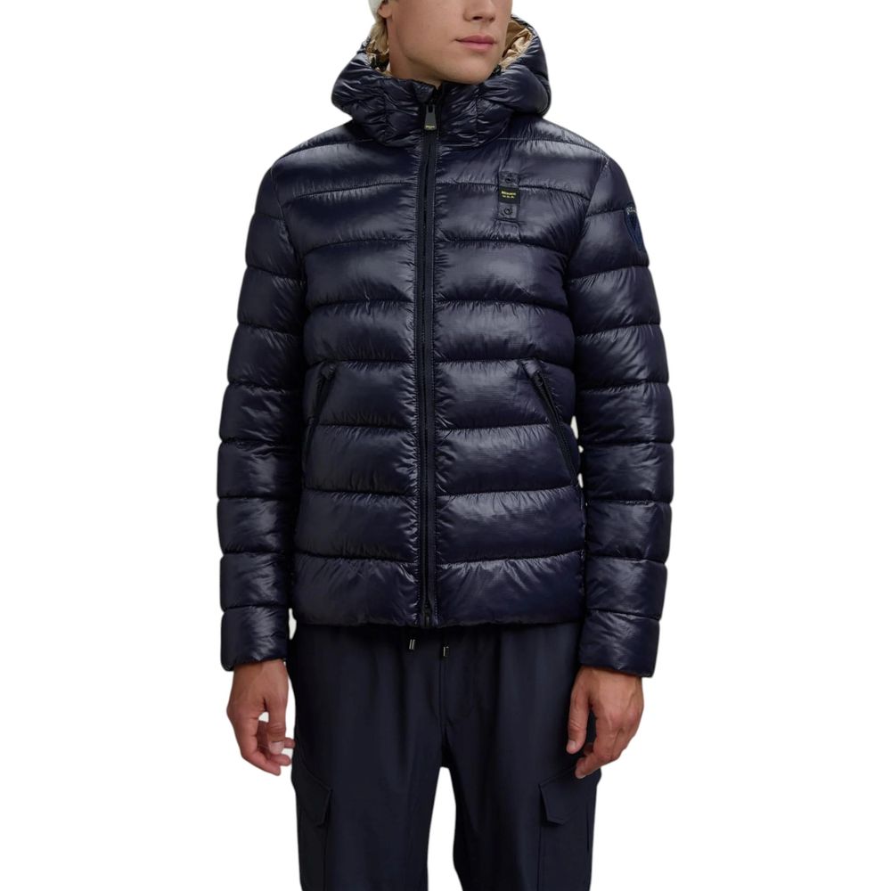 Blue Polyester Coat
