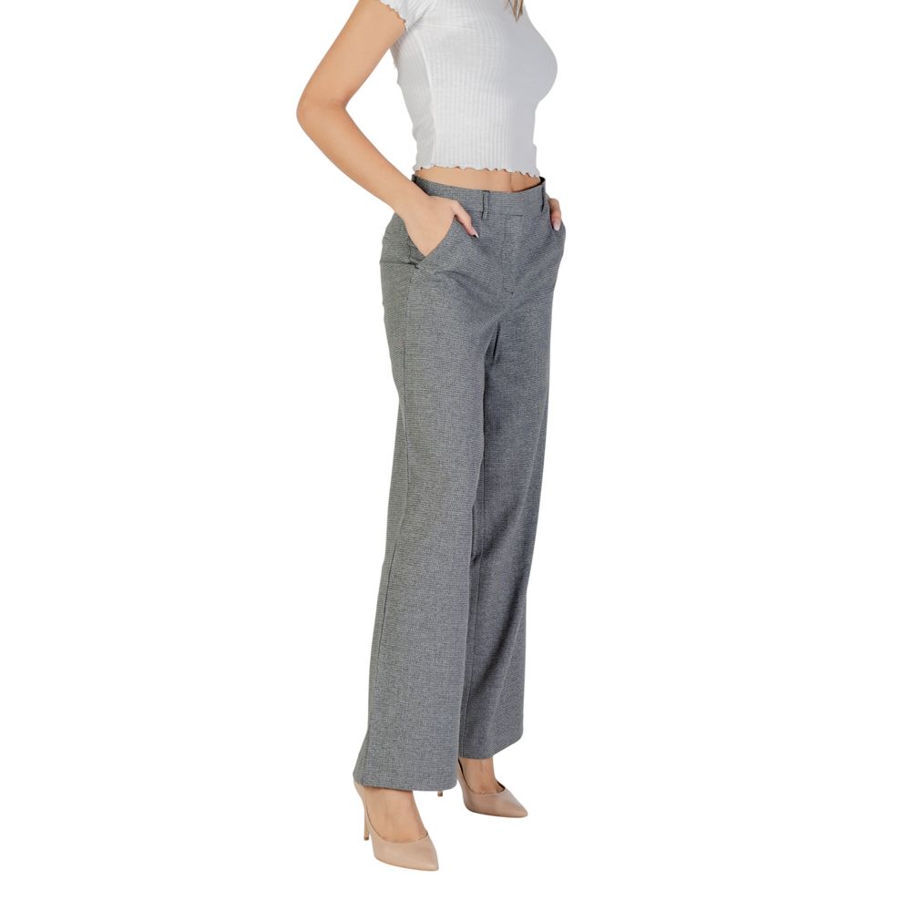 Gray Recycled Polyester Casual Pants