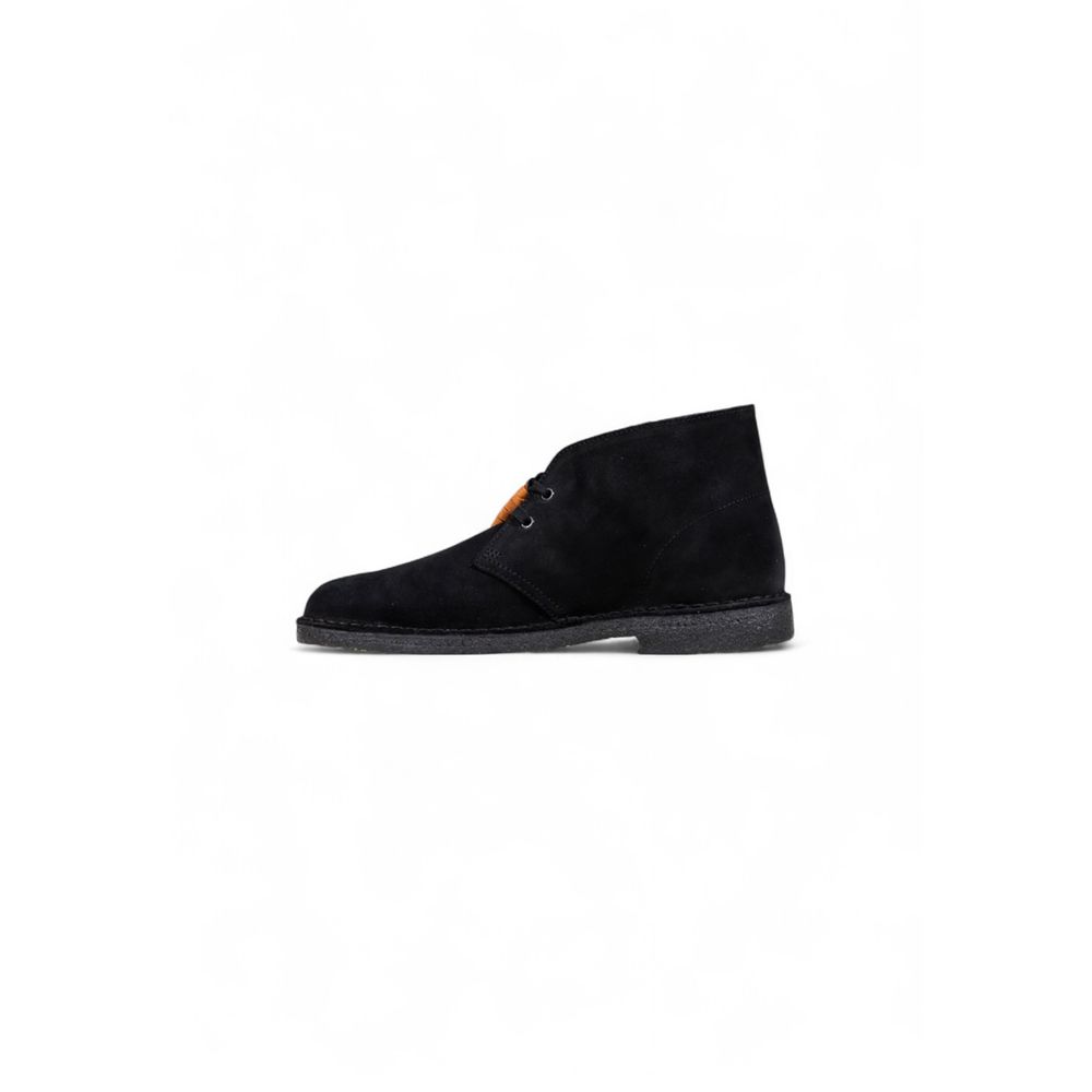 Black Suede Leather Lace-Up Boots