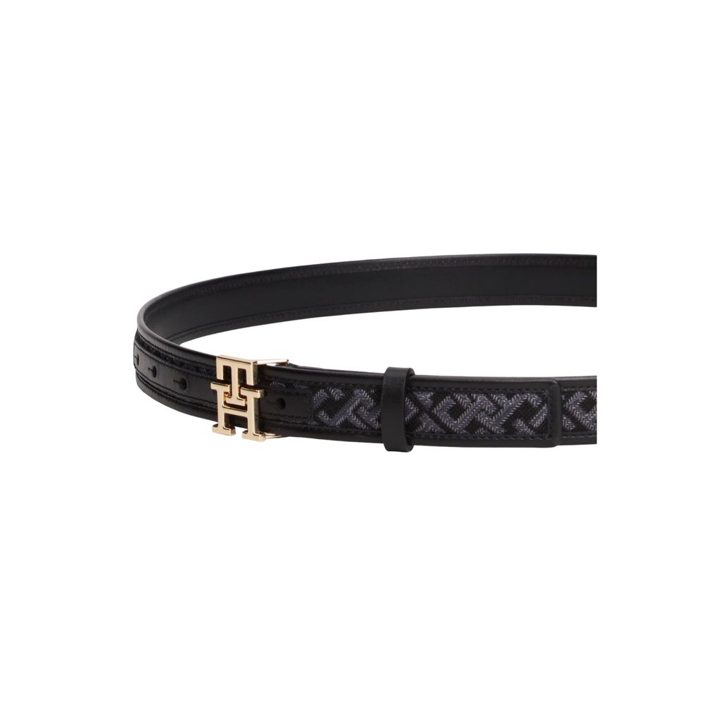 Black Polyester Thin Belt